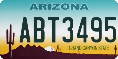 AZ license plate ABT3495