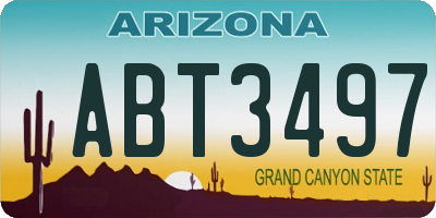 AZ license plate ABT3497