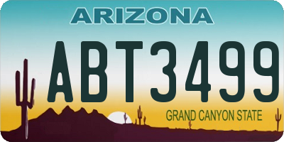 AZ license plate ABT3499
