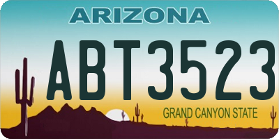 AZ license plate ABT3523