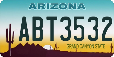 AZ license plate ABT3532