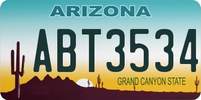 AZ license plate ABT3534