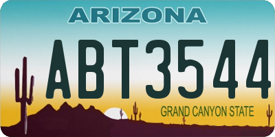 AZ license plate ABT3544