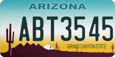 AZ license plate ABT3545