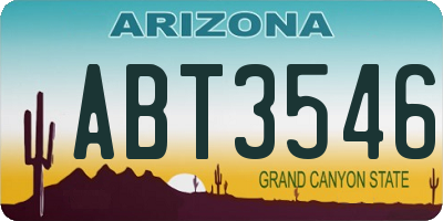 AZ license plate ABT3546