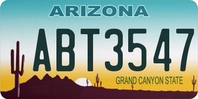 AZ license plate ABT3547