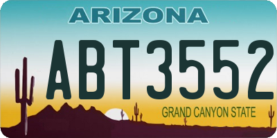 AZ license plate ABT3552