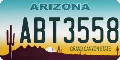 AZ license plate ABT3558