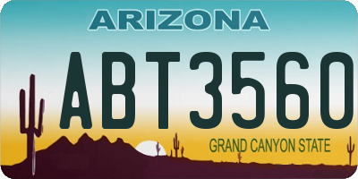 AZ license plate ABT3560