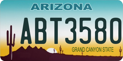 AZ license plate ABT3580