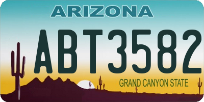AZ license plate ABT3582