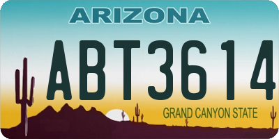 AZ license plate ABT3614