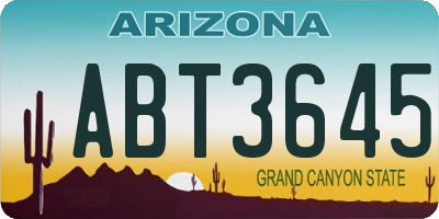 AZ license plate ABT3645