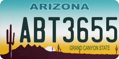 AZ license plate ABT3655