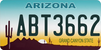 AZ license plate ABT3662