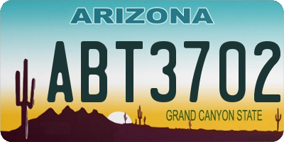 AZ license plate ABT3702