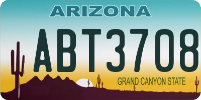 AZ license plate ABT3708