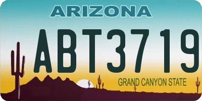 AZ license plate ABT3719