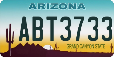 AZ license plate ABT3733