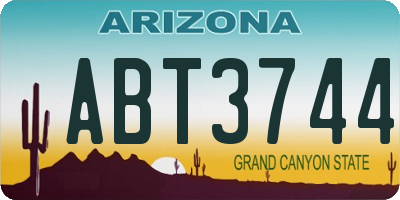 AZ license plate ABT3744