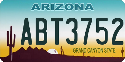 AZ license plate ABT3752