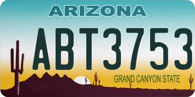 AZ license plate ABT3753