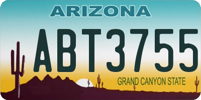 AZ license plate ABT3755