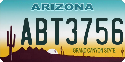 AZ license plate ABT3756