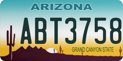 AZ license plate ABT3758