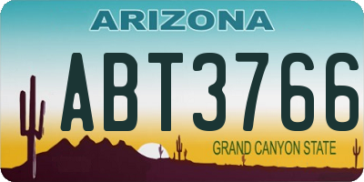 AZ license plate ABT3766