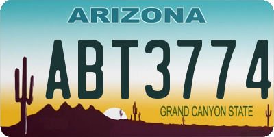 AZ license plate ABT3774