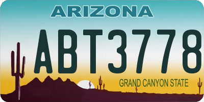 AZ license plate ABT3778