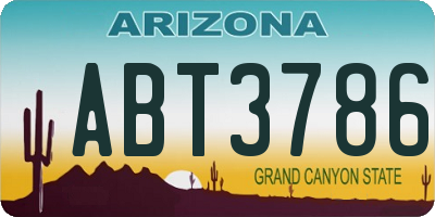 AZ license plate ABT3786