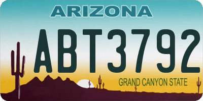 AZ license plate ABT3792