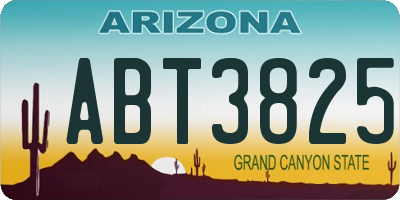 AZ license plate ABT3825