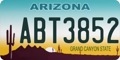 AZ license plate ABT3852