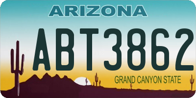 AZ license plate ABT3862