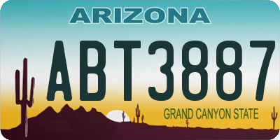 AZ license plate ABT3887