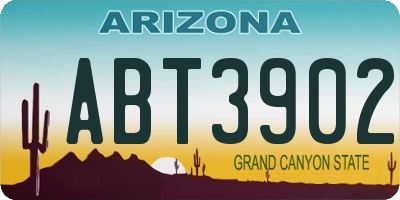 AZ license plate ABT3902