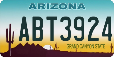 AZ license plate ABT3924