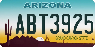 AZ license plate ABT3925