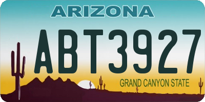 AZ license plate ABT3927