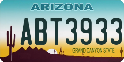 AZ license plate ABT3933