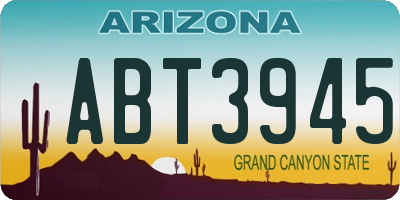 AZ license plate ABT3945
