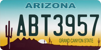 AZ license plate ABT3957