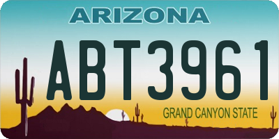 AZ license plate ABT3961