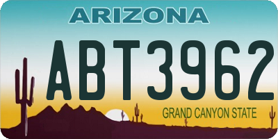 AZ license plate ABT3962