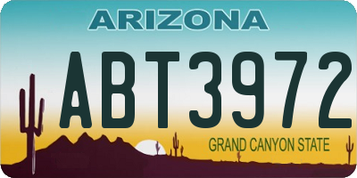 AZ license plate ABT3972
