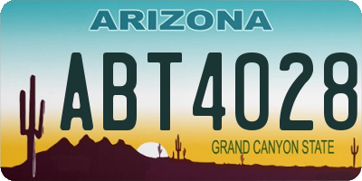 AZ license plate ABT4028