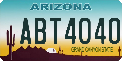 AZ license plate ABT4040